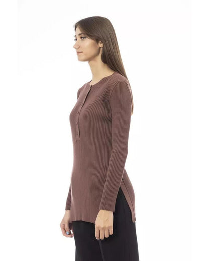 Alpha Studio Women's Brown Viscose Sweater - 42 IT