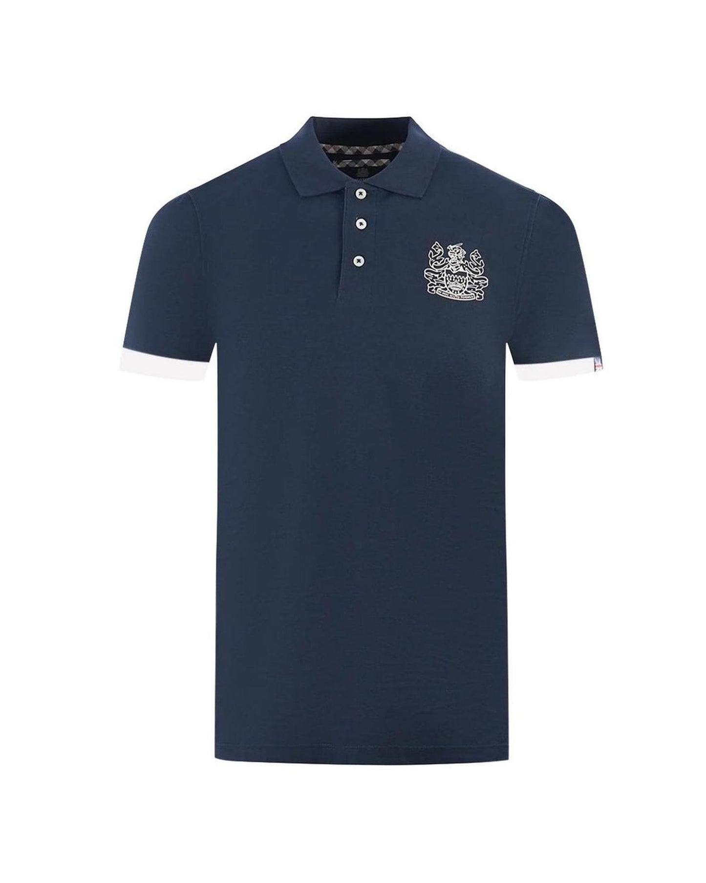 Aquascutum Men's Blue Cotton Polo Shirt - S