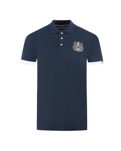 Aquascutum Men's Blue Cotton Polo Shirt - S