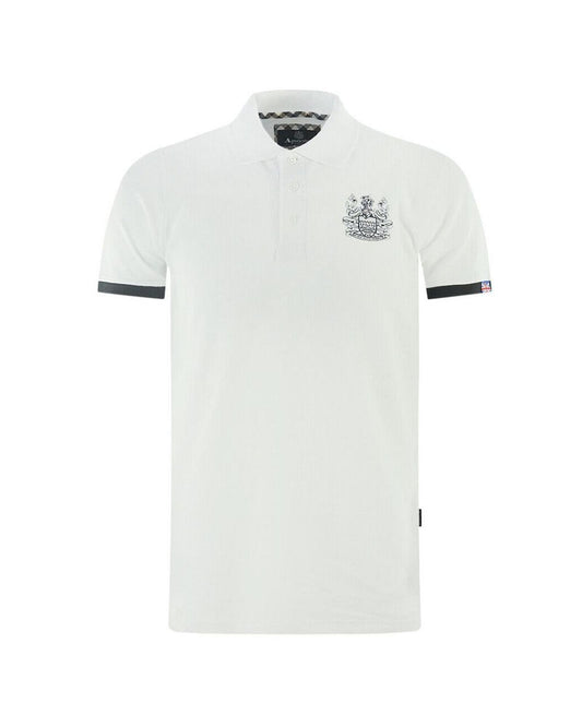 Aquascutum Men's White Cotton Polo Shirt - S