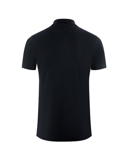 Aquascutum Men's Black Cotton Polo Shirt - S