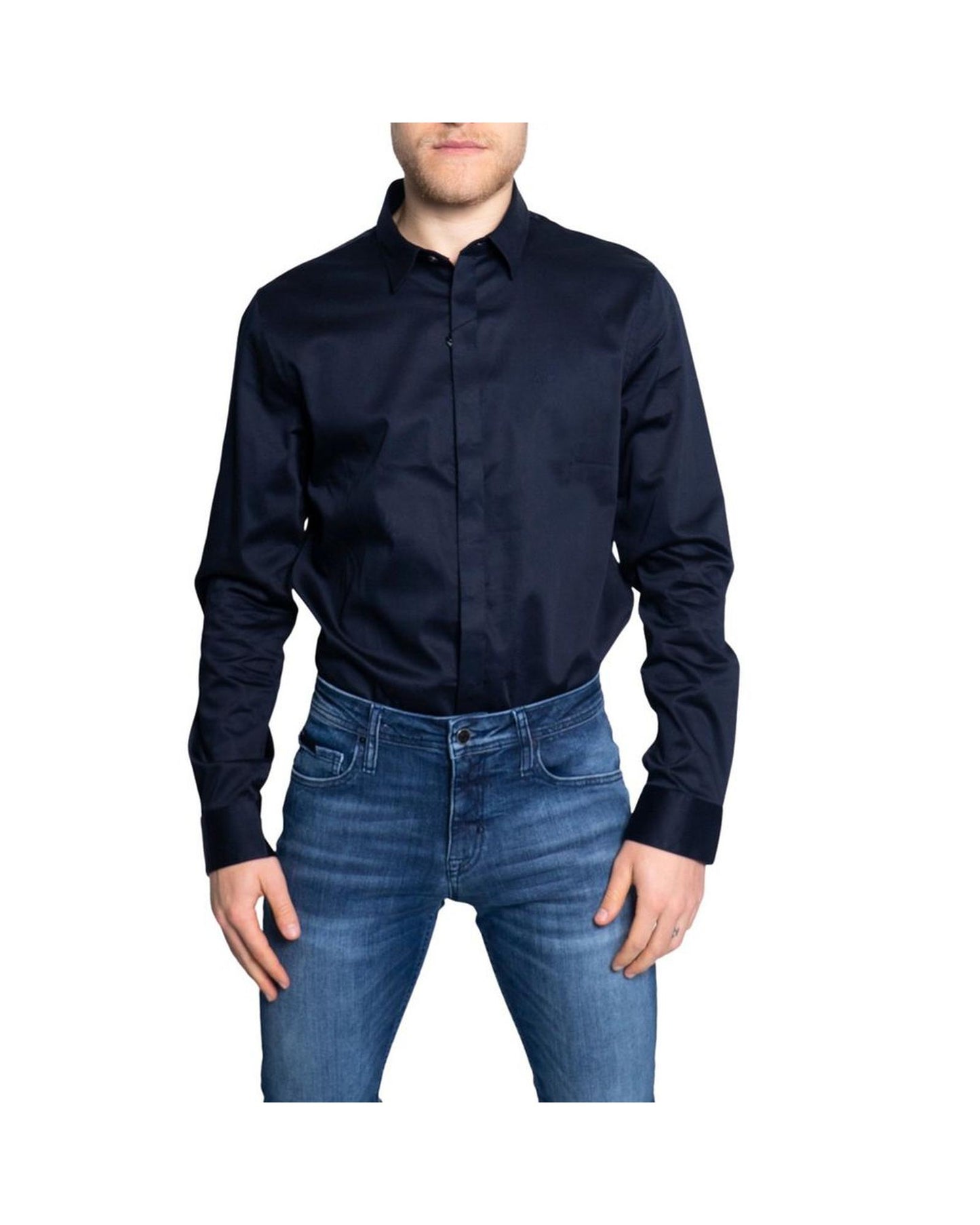 Armani Exchange Men's Blue Cotton Shirt - 44 IT