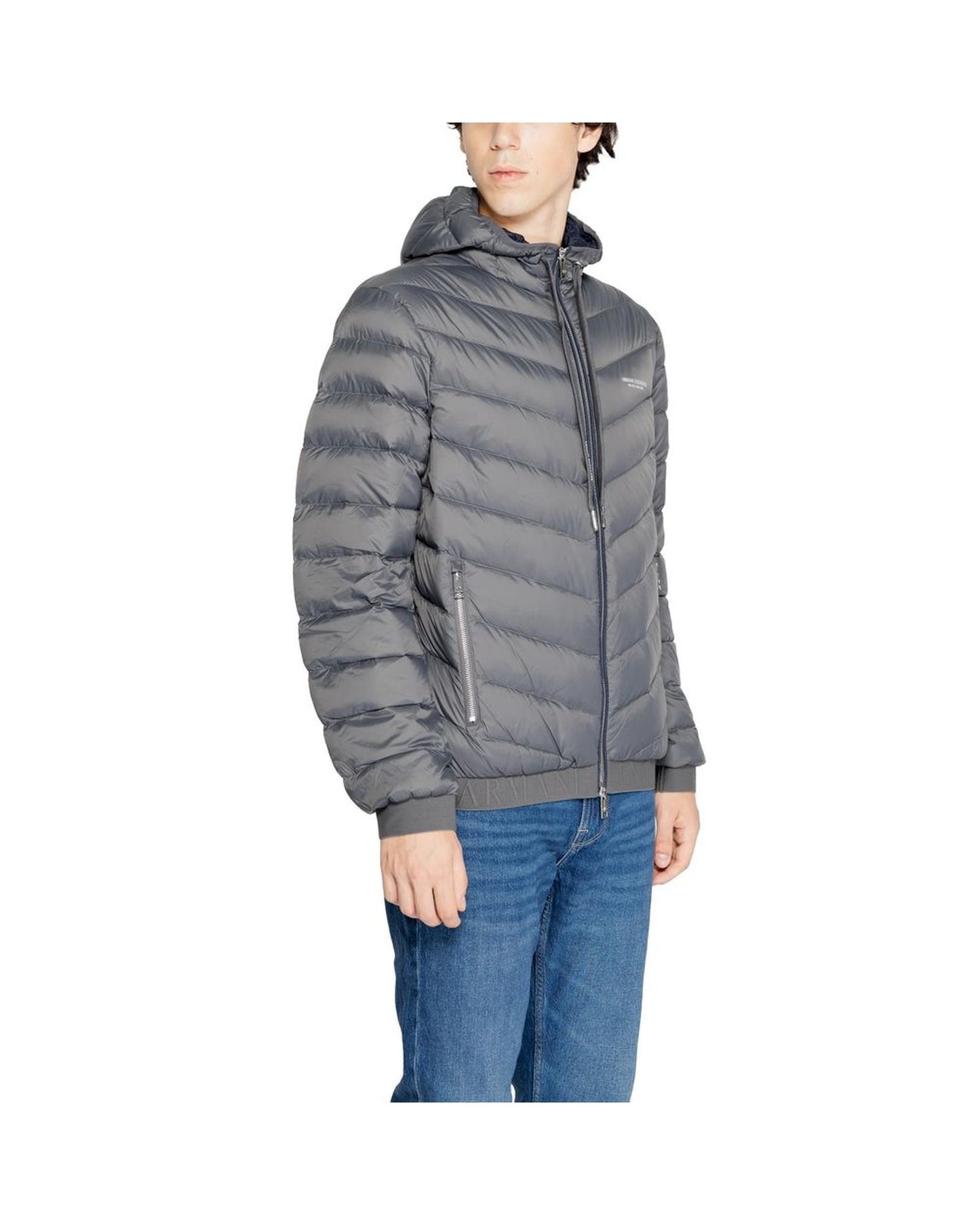 Armani Exchange Men's Gray Polyester Jacket - 46 IT