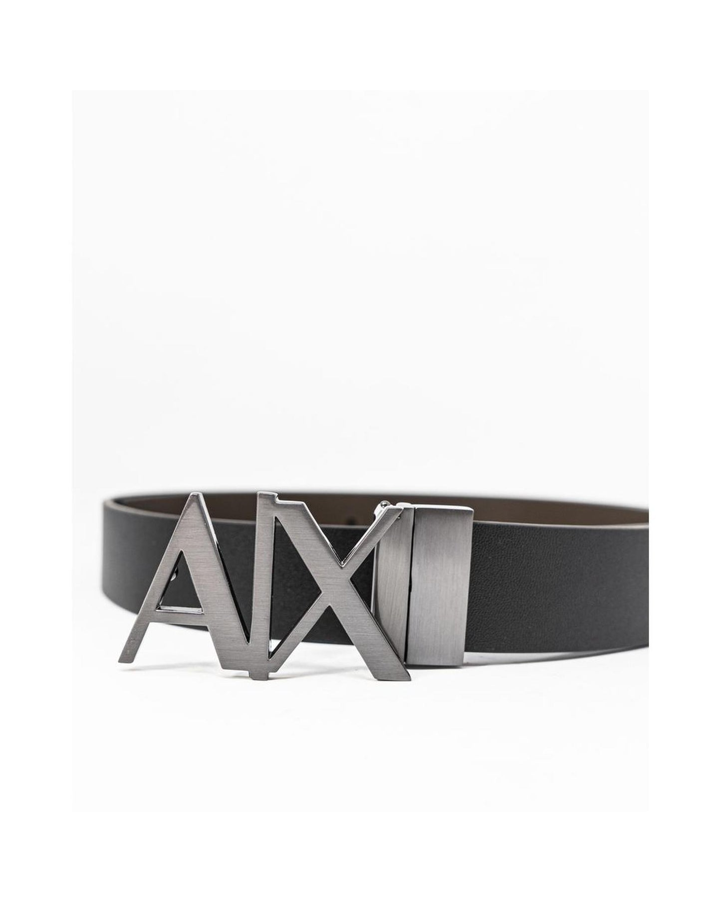 Armani Exchange Men's Black Leather Belt - 100 cm