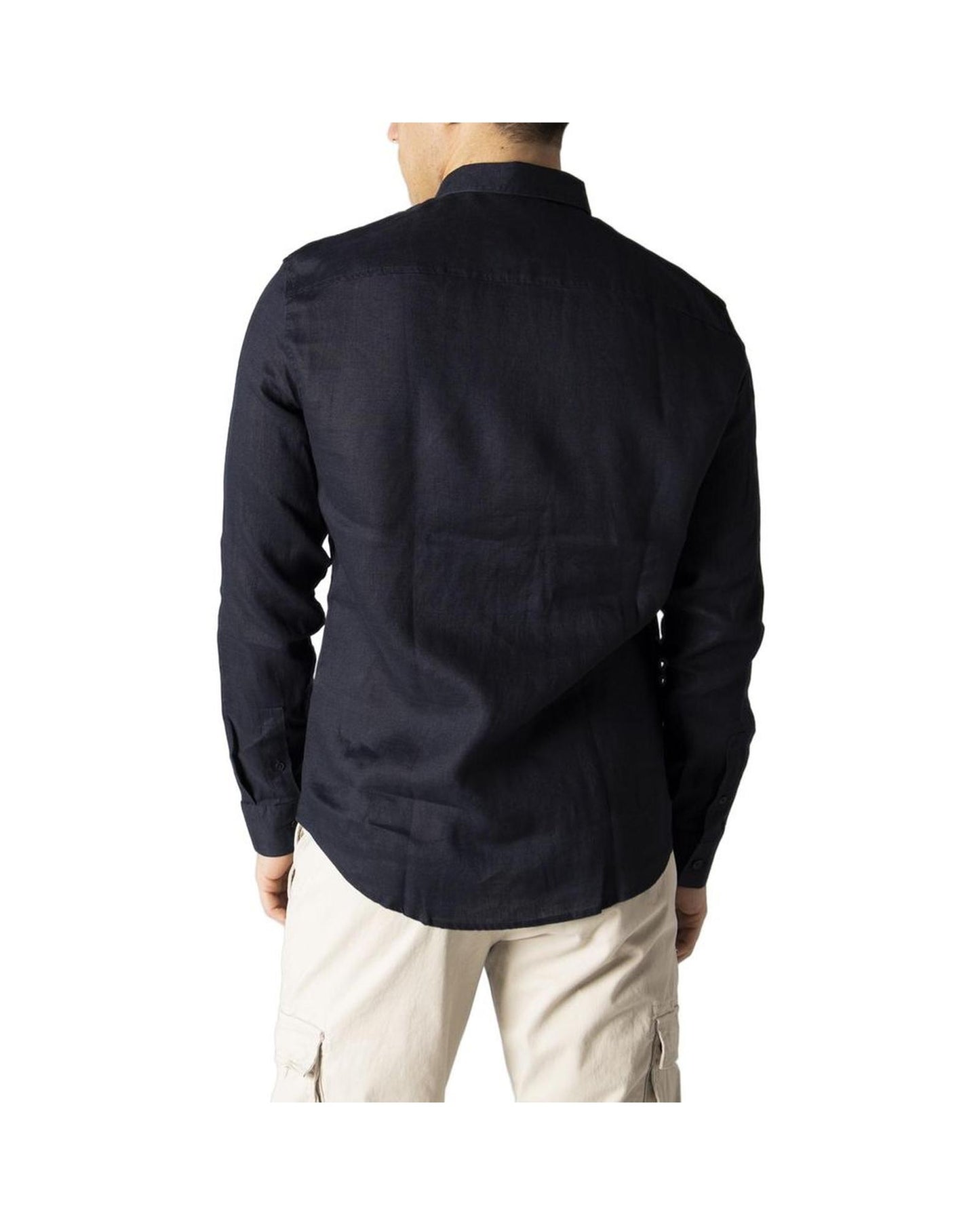 Armani Exchange Men's Blue Linen Shirt - 44 IT