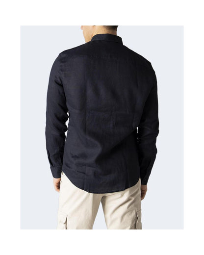 Armani Exchange Men's Blue Linen Shirt - 44 IT