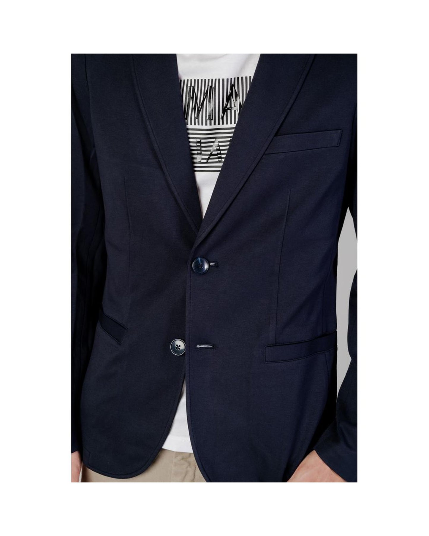 Armani Exchange Men's Blue Viscose Blazer - 44 IT