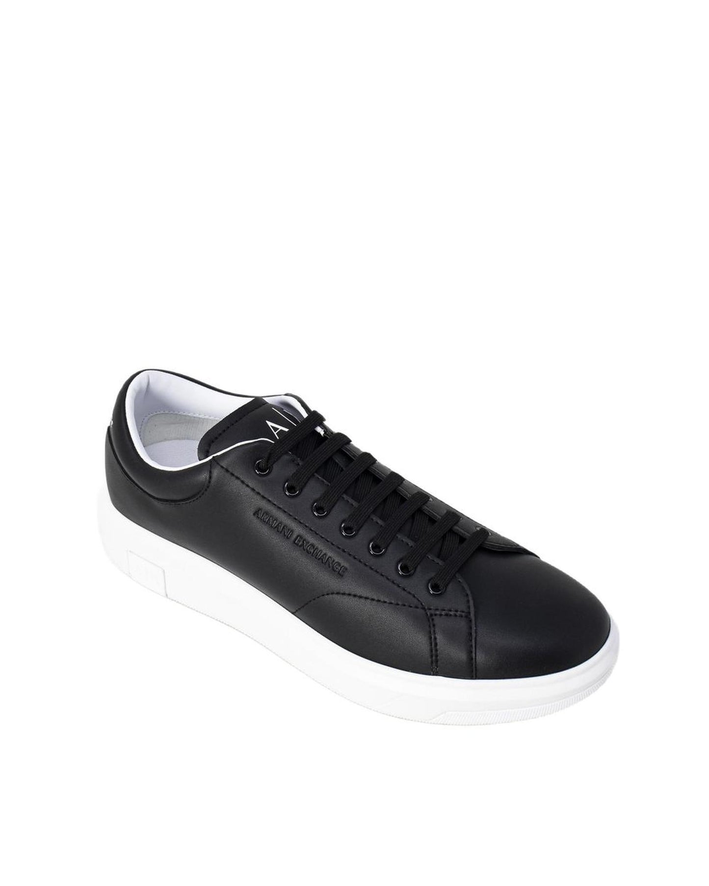 Armani Exchange Men's Black Leather Sneaker - 45 EU