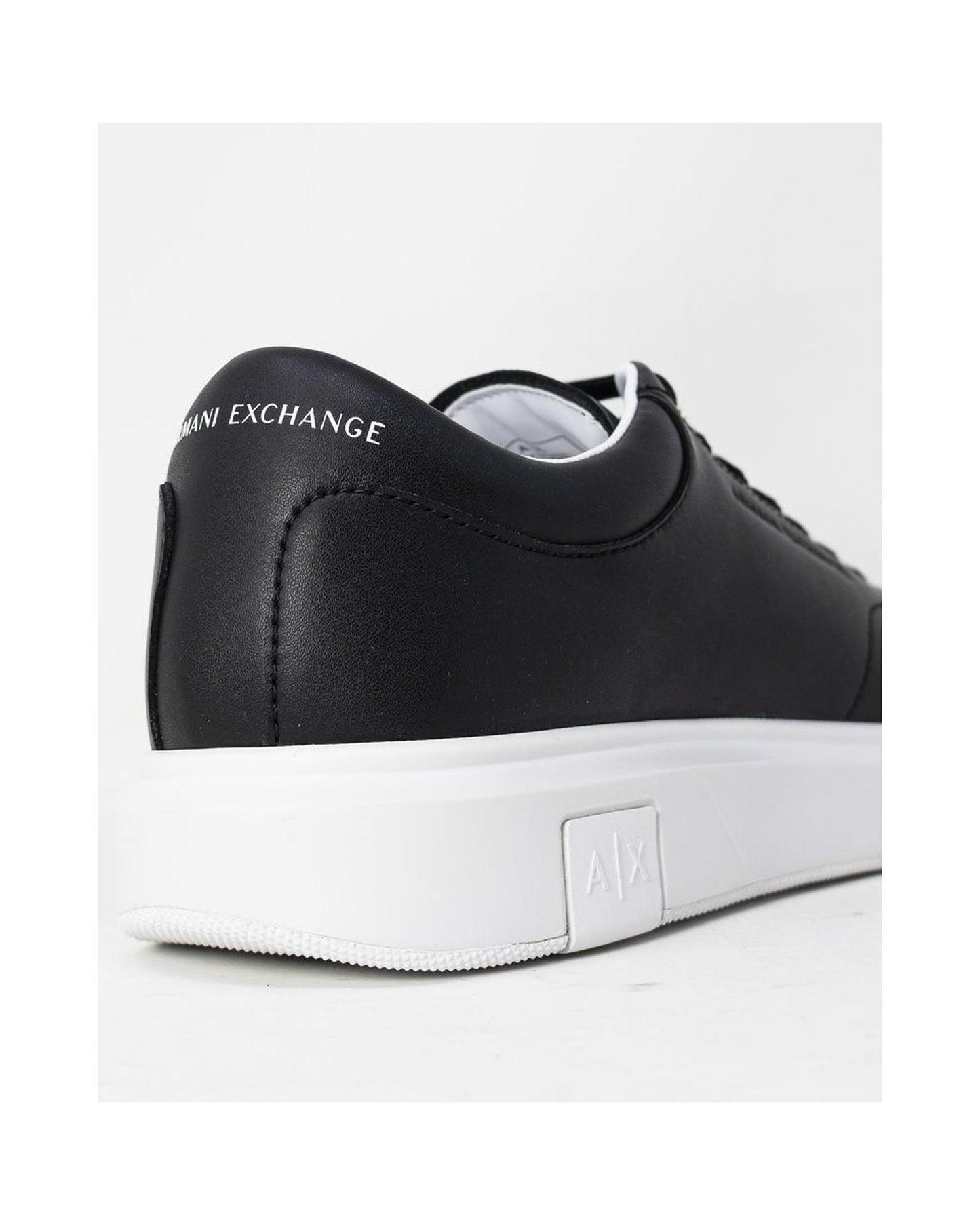 Armani Exchange Men's Black Leather Sneaker - 45 EU