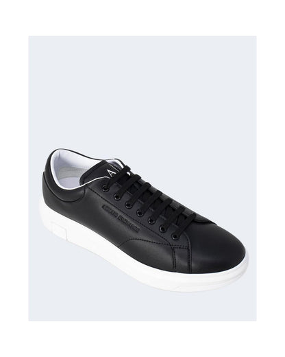 Armani Exchange Men's Black Leather Sneaker - 45 EU