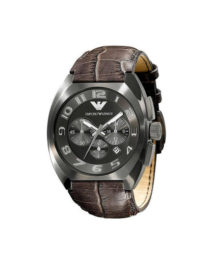 Armani Men's Brown Cowhide Leather Watch - One Size