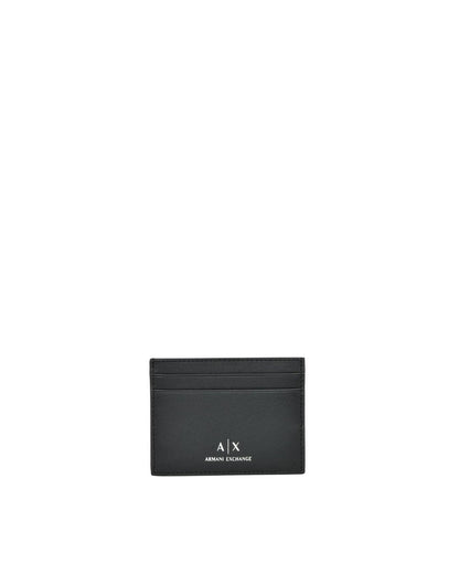 Armani Exchange Men's Black Leather Wallet - One Size