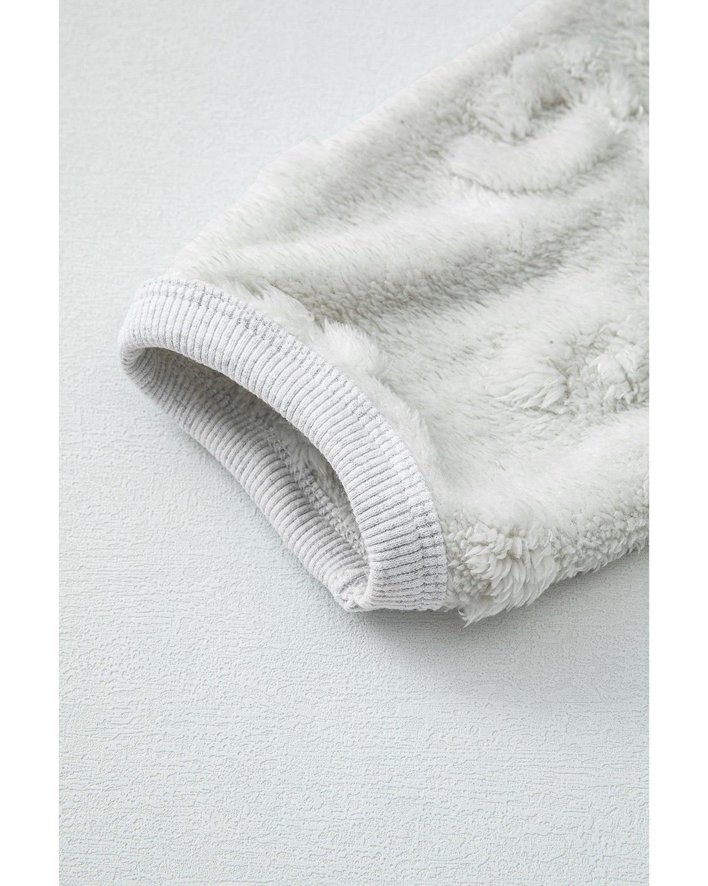 Light Grey Leopard Textured Loose Fit Fleece Lounge Set - S