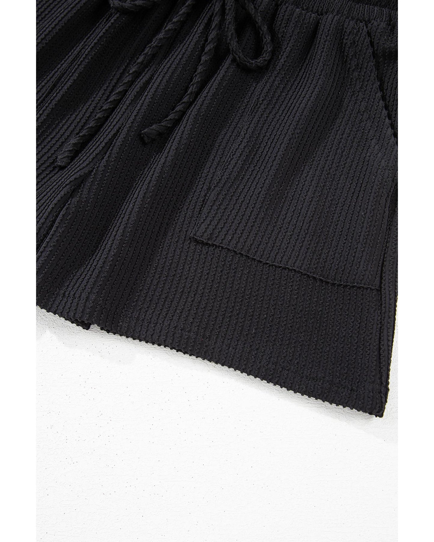 Black Corded MERRY Graphic Long Sleeve Top and Shorts Set - L