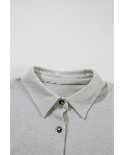 Gray 3 Pcs Crop Tank Top Shorts with Cardigan Lounge Set - M