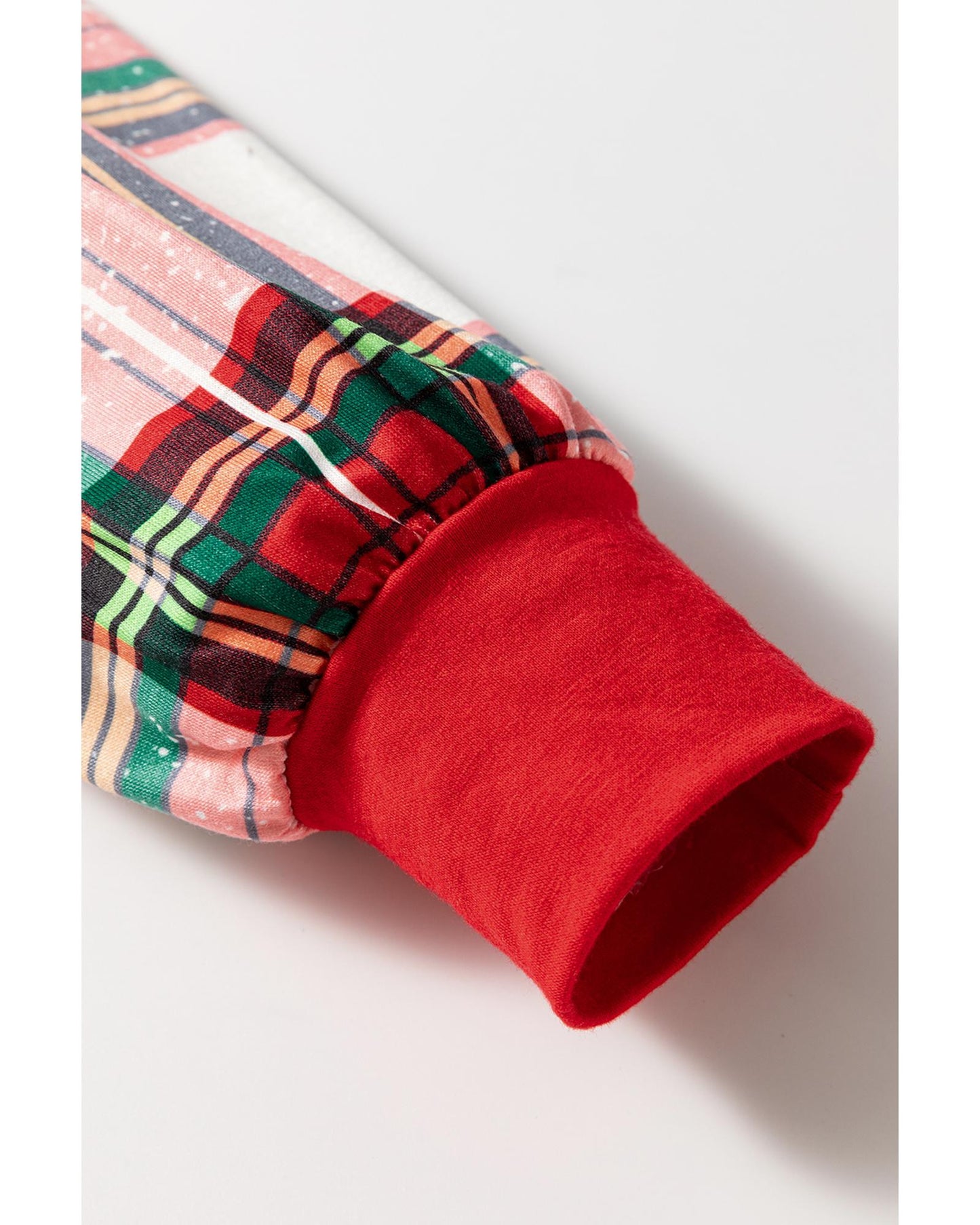 Red Christmas Plaid Allover Top and Pants Lounge Set - M