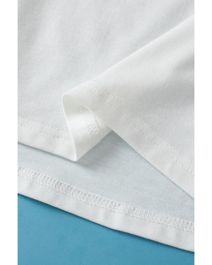 White Crew Neck Pleated Tank Top - L