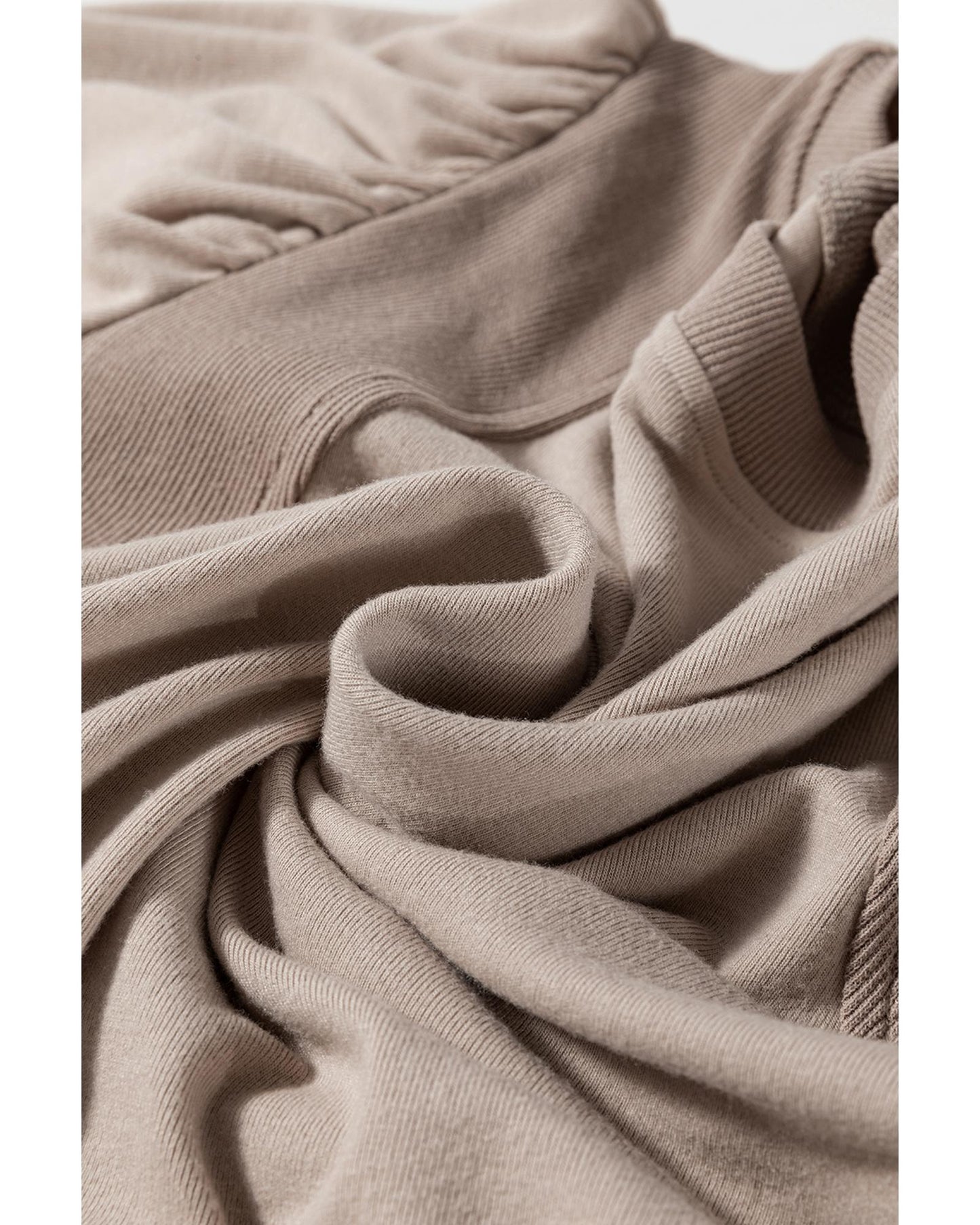 Goat Half Lantern Sleeve Solid Colour Pullover Top - S