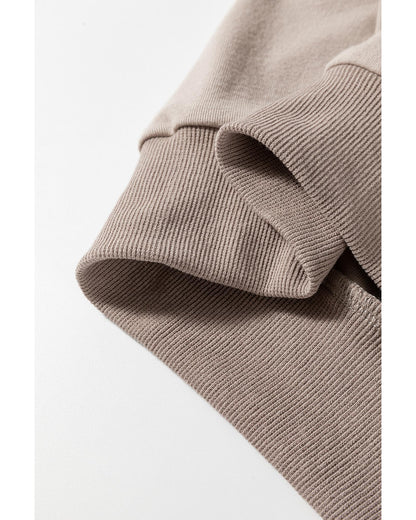 Goat Half Lantern Sleeve Solid Colour Pullover Top - S