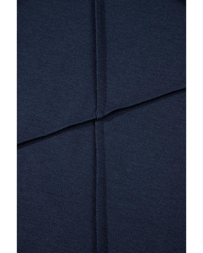 Dirty blue Solid Color Toothpick Stripe Round Neck T Shirt - S