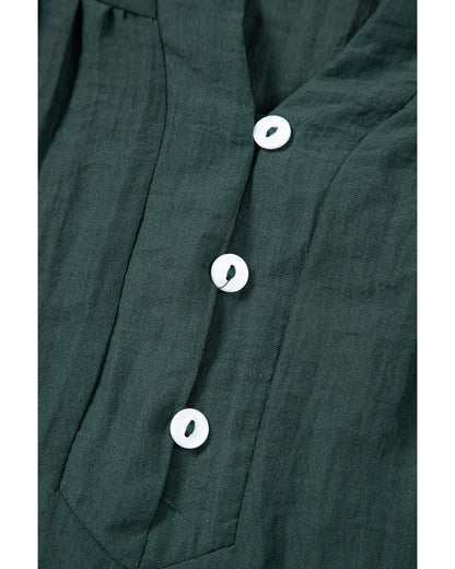 Skobeloff Frilled V Neck Ruffled Cap Sleeve Blouse - M