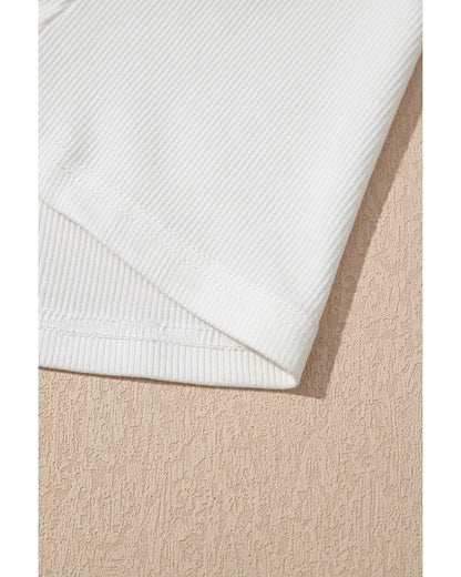 White Swiss Dot Mesh Long Sleeve Square Neck Slim Top - S