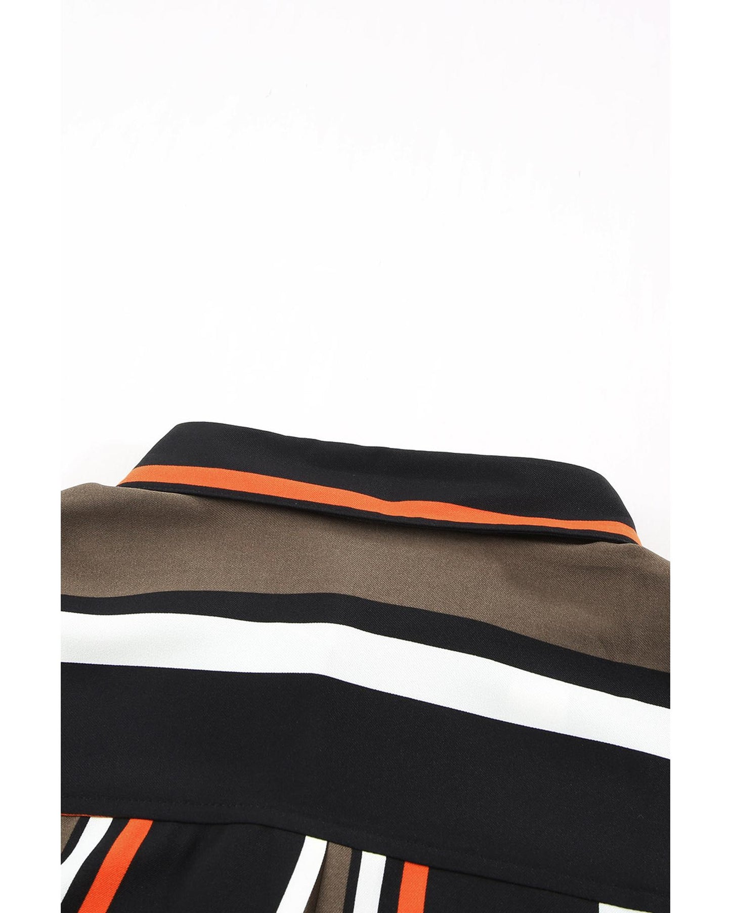 Black Brown Striped Modern Women Shirt - S