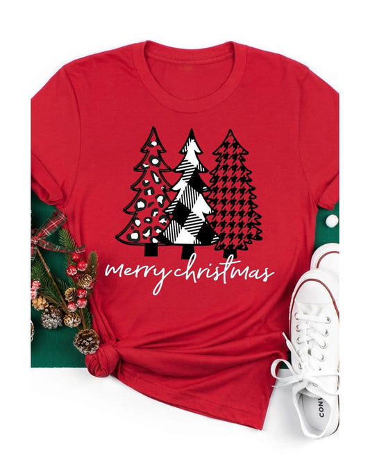 Azura Exchange Merry Christmas Trees Graphic Print T-Shirt - S