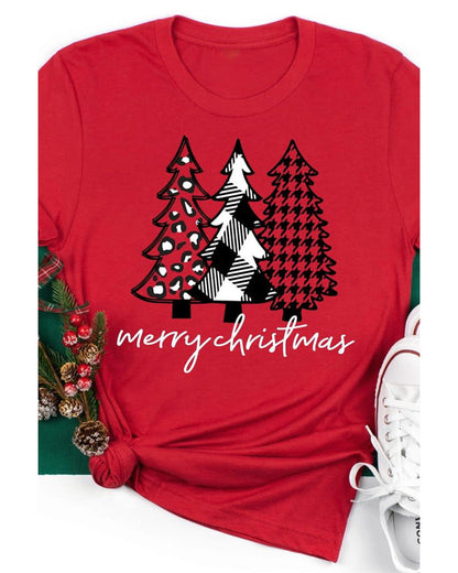 Azura Exchange Merry Christmas Trees Graphic Print T-Shirt - S