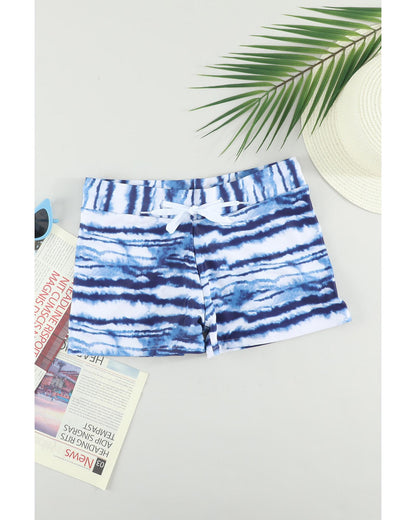 Azura Exchange Tie-dye Swim Shorts with Drawstring - L