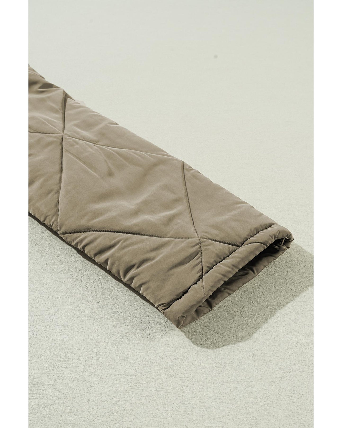 Jungle Green Teddy Collar Flap Pockets Quilted Puffer Jacket - M