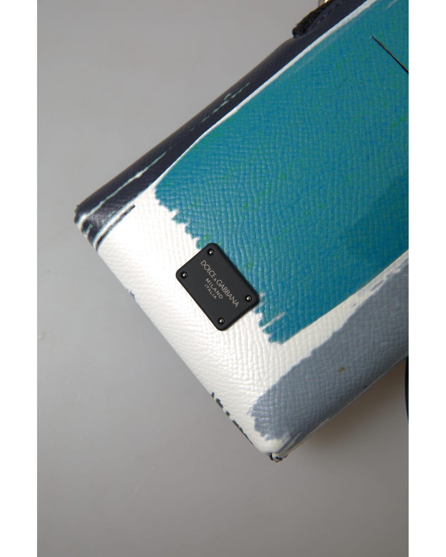 Dolce & Gabbana Men's Blue Leather  Purse Crossbody Sling Phone Bag - One Size