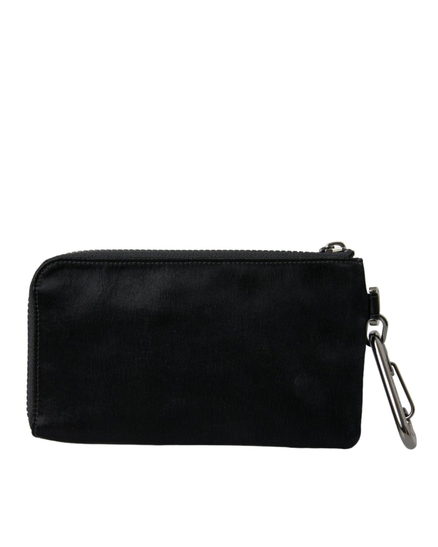 Dolce & Gabbana Men's Black Nylon Logo Plaque Keyring Pouch Clutch Bags - One Size