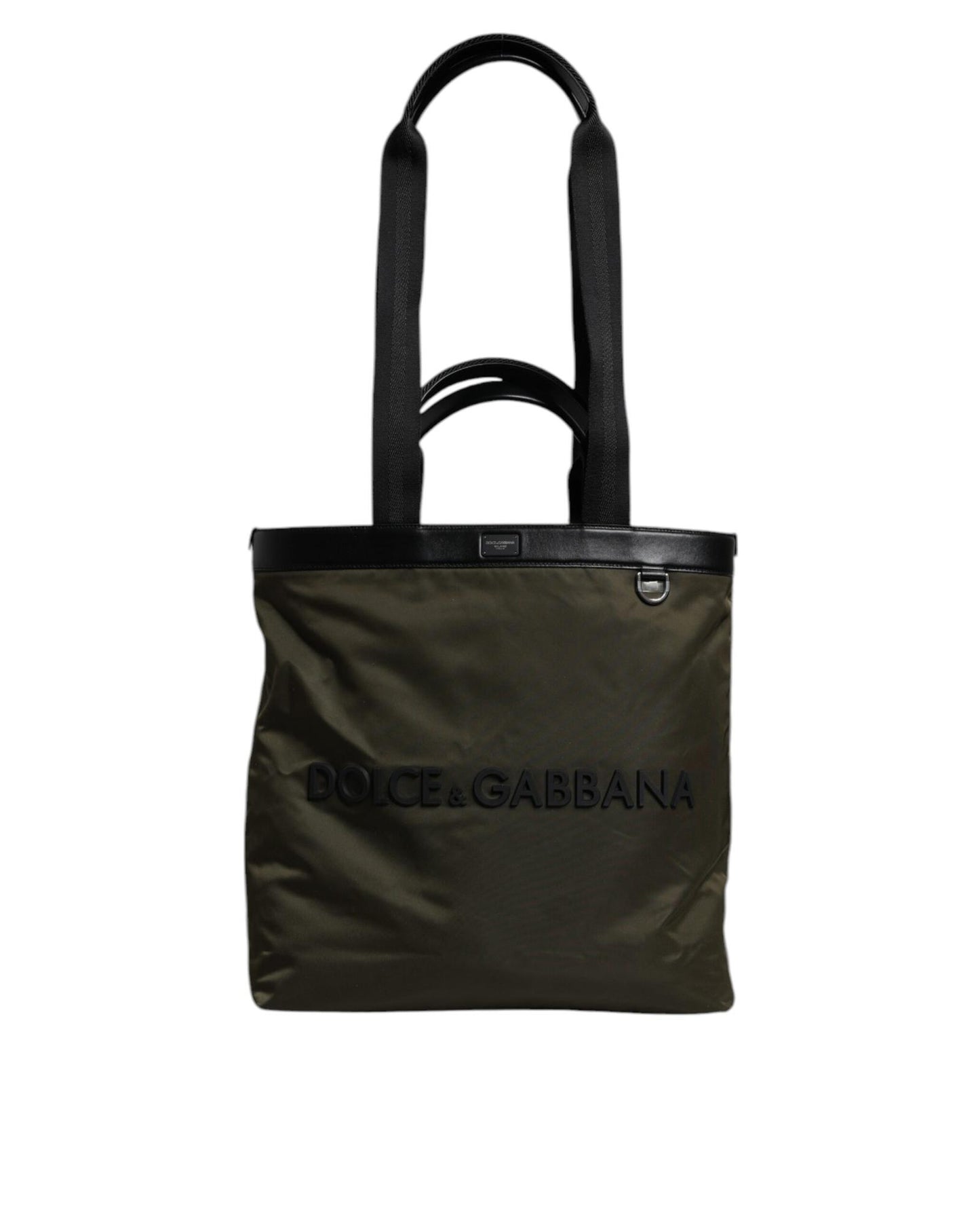 Dolce & Gabbana Men's Military Green Nylon Shoulder Strap Tote Bag - One Size