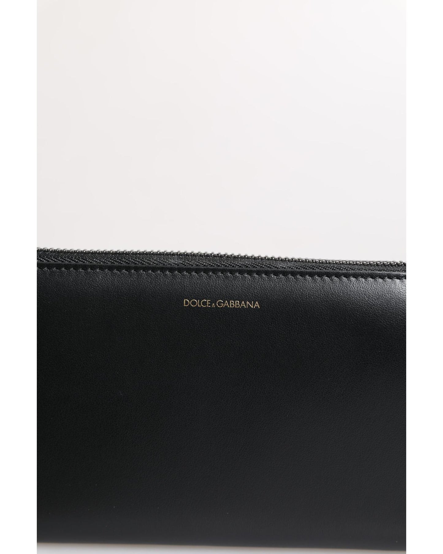 Dolce & Gabbana Men's Black Blue Exotic Leather Embossed Continental Wallet - One Size