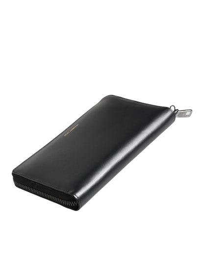 Dolce & Gabbana Men's Black Blue Exotic Leather Embossed Continental Wallet - One Size