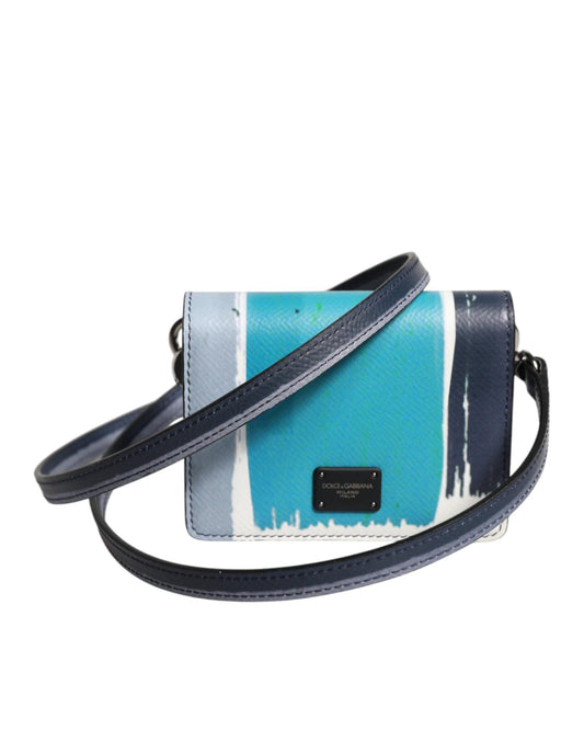 Dolce & Gabbana Men's Multicolor Leather DG Logo Bifold Card Holder Wallet - One Size