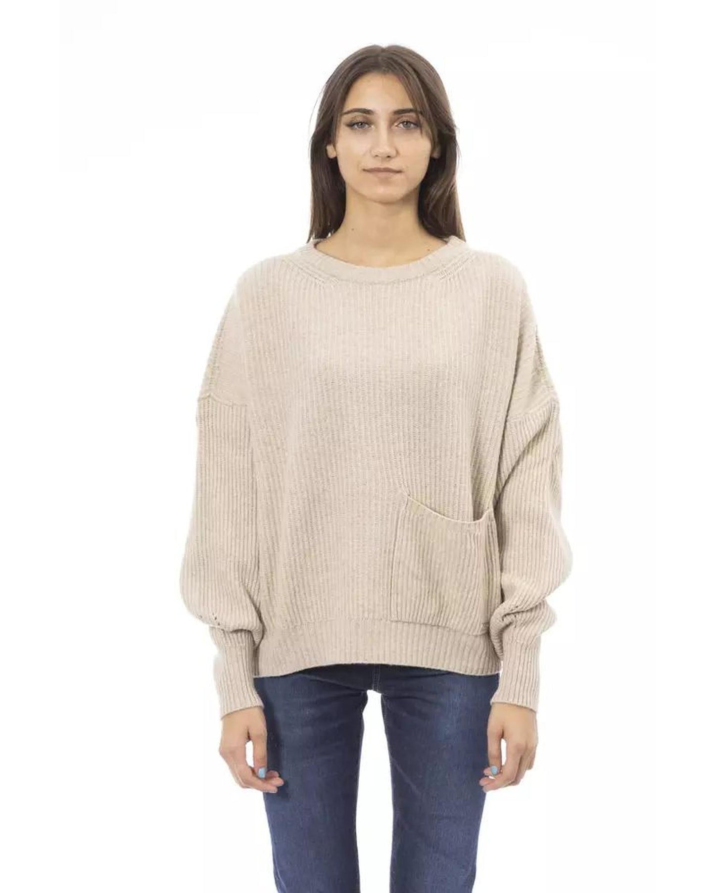 Baldinini Trend Women's Beige Wool Sweater - M