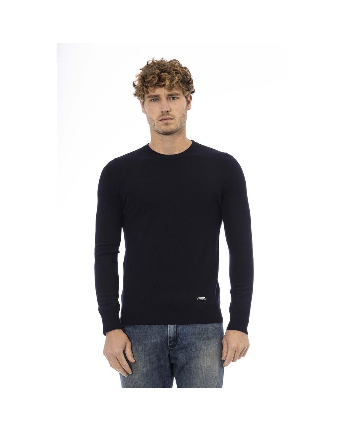 Baldinini Trend Men's Blue Wool Sweater - 48 IT