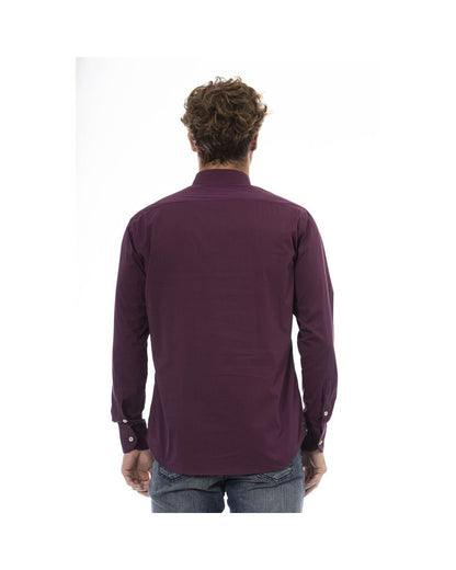 Baldinini Trend Men's Burgundy Cotton Shirt - L