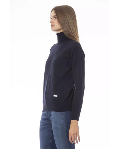 Baldinini Trend Women's Blue Wool Sweater - 44 IT