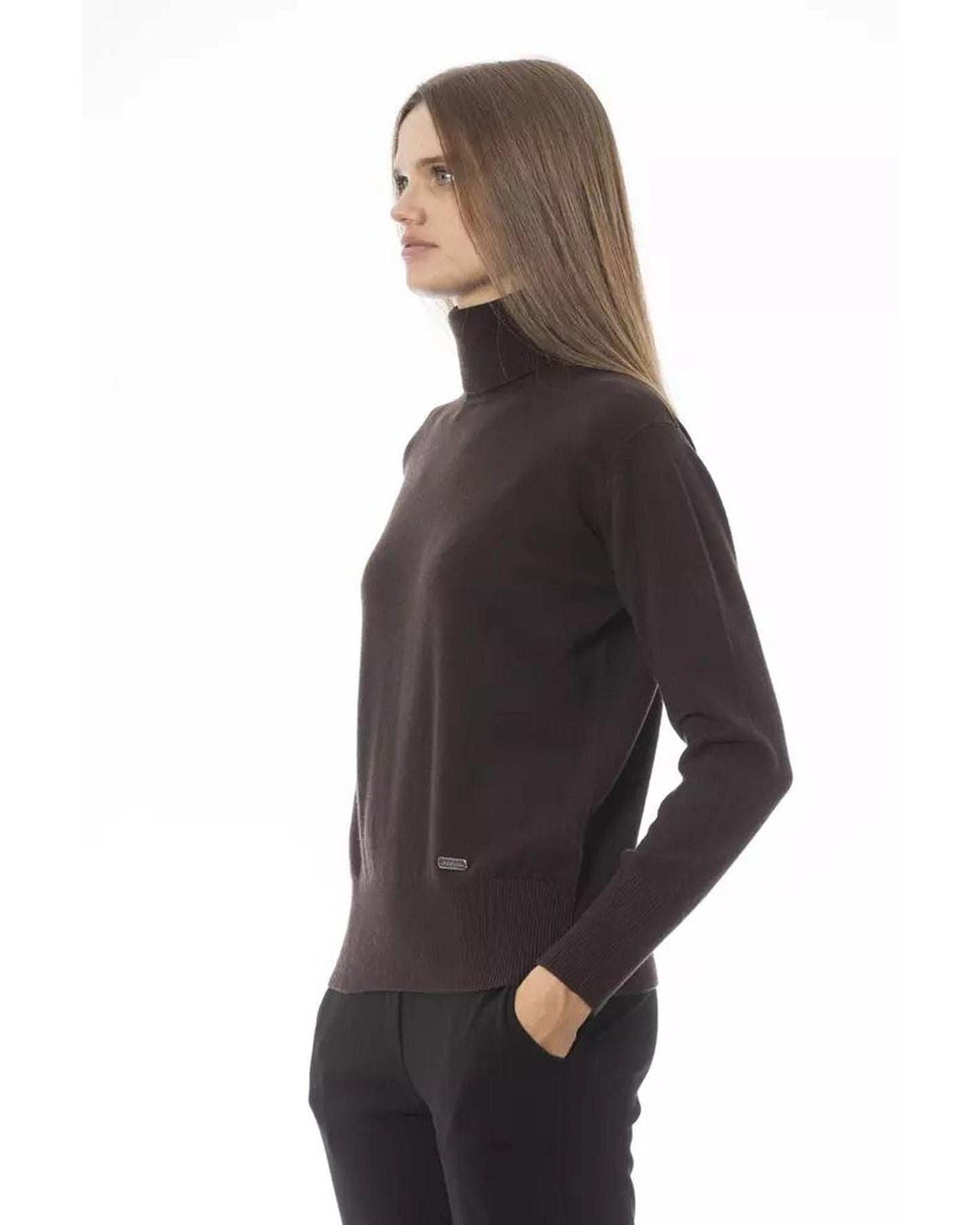 Baldinini Trend Women's Brown Wool Sweater - 40 IT