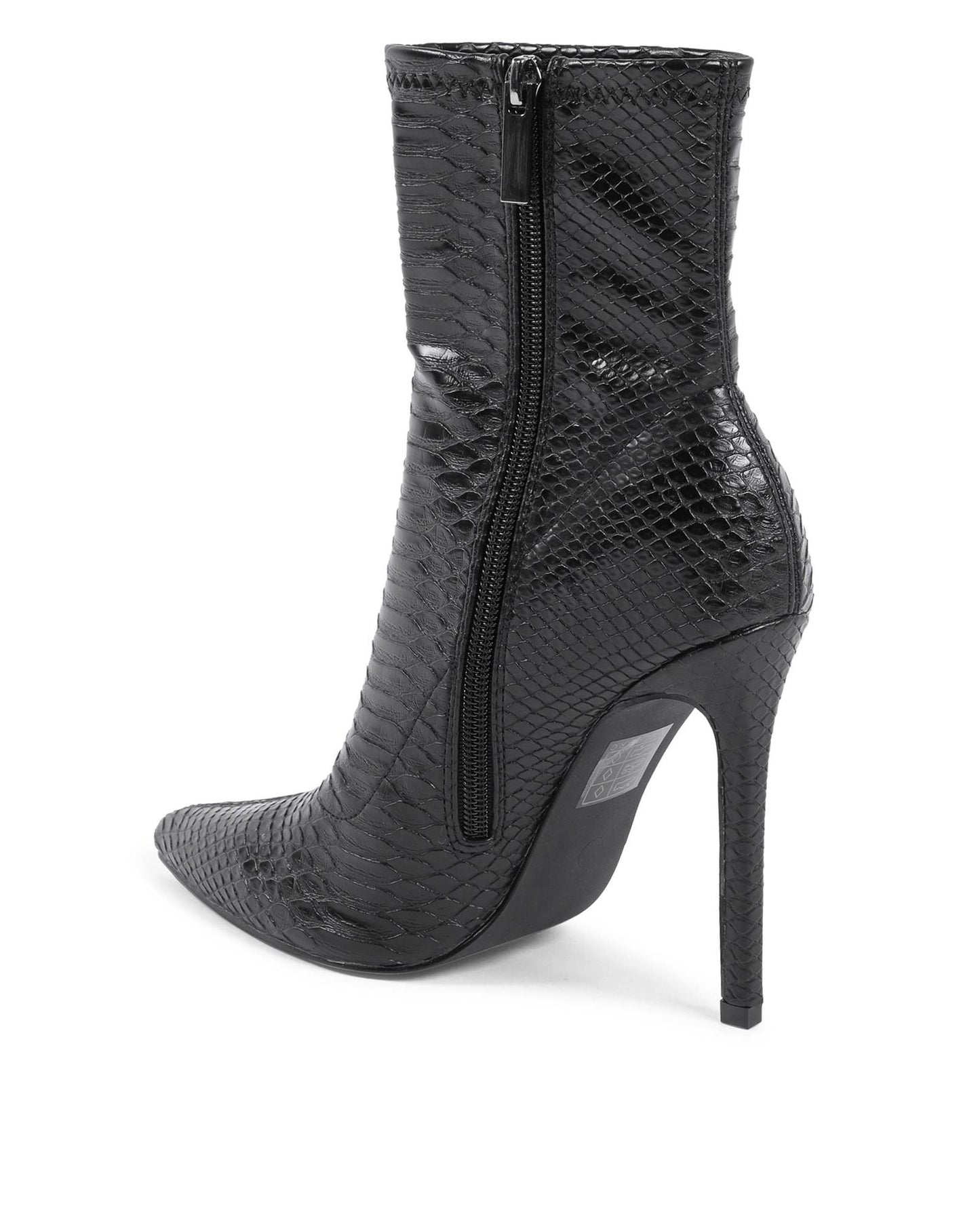 Synthetic Leather Ankle Boots with High Heels - 38 EU