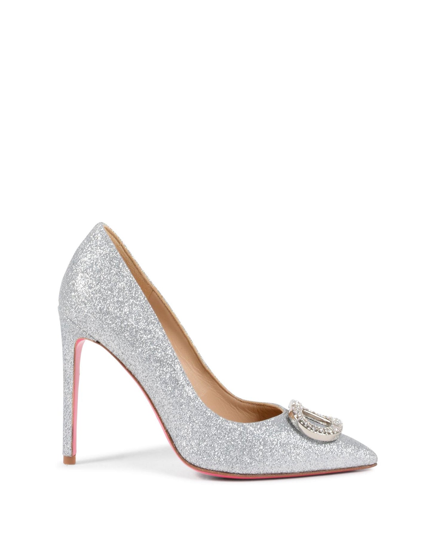 Dee Ocleppo Women's Glitter Fabric Pump in Silver - 37 EU