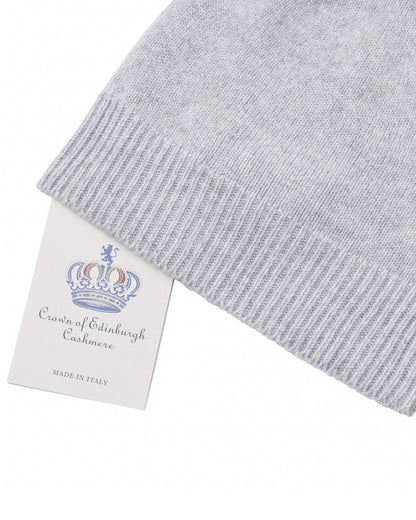 Crown of Edinburgh Cashmere Women's Luxury Cashmere Womens Beanie Hat in Grigio Perla - One Size