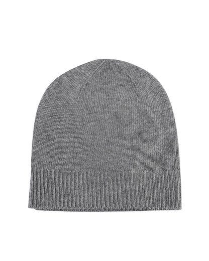 Crown of Edinburgh Cashmere Women's Luxury Cashmere Womens Knit Beanie - COE 0046 in Smog - One Size