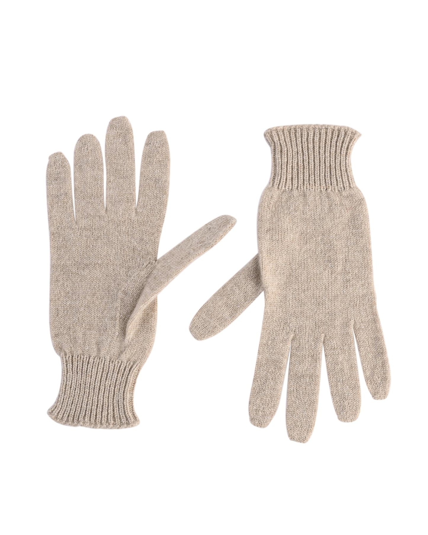 Crown of Edinburgh Cashmere Women's Luxury Cashmere Womens Short Gloves in Beige - M