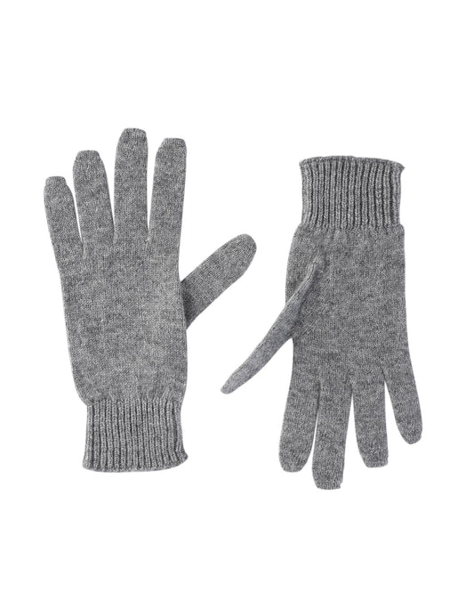 Crown of Edinburgh Cashmere Women's Luxury Cashmere Womens Short Gloves in Smog - M