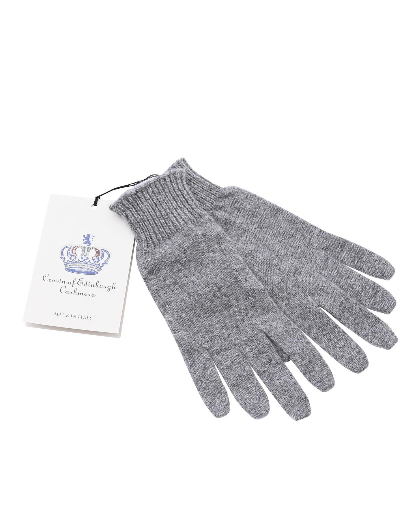 Crown of Edinburgh Cashmere Women's Luxury Cashmere Womens Short Gloves in Smog - M