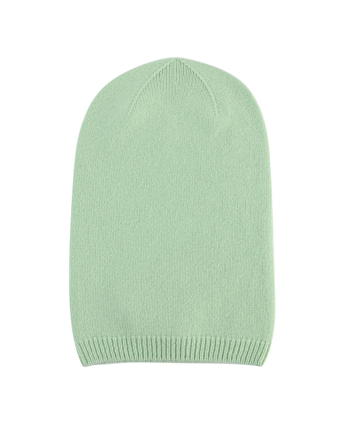 Crown of Edinburgh Cashmere Women's Cashmere Womens Slouchy Beanie in Verde Chiaro - One Size